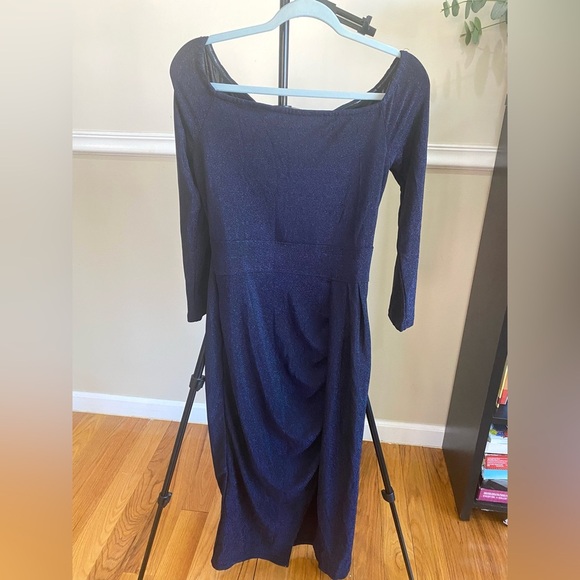 BTFBM Women Off Shoulder Bodycon Dress with Slit Glitter Ball Gown Maxi Dress S - Picture 6 of 13